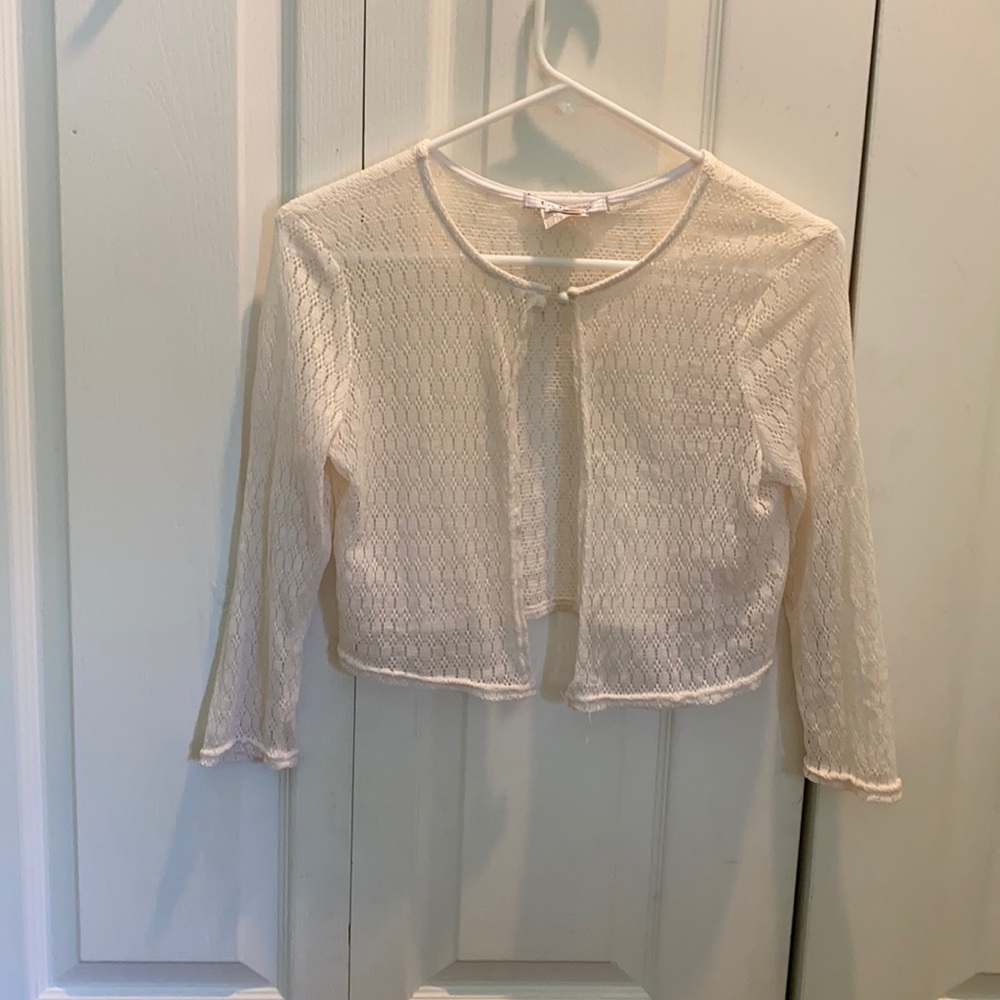 La Belle Off White Lace Cover Up Sz S